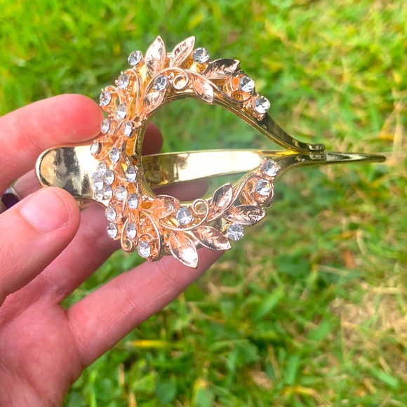 2 EXTRA LARGE ROSE GOLD HAIR CLIPS - Picture 2 of 5